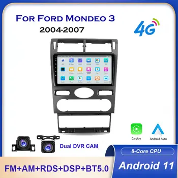 PEERCE За Ford Mondeo 3 2004-2007 Авто Радио Мултимедиен Плейър GPS Навигация Android 11 Без 2din 2 Din DVD