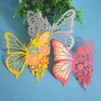 Нов Голям кух цвете крила на пеперуда режещи удари САМ тисненая Книга Фотоалбум поздравителна Картичка Производство на Подаръци, рязане форма