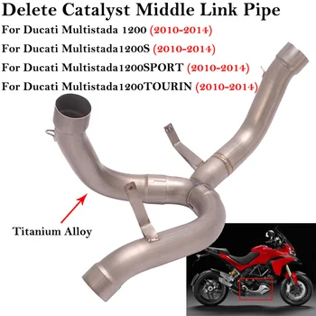 Титан Сплав За Ducati Multistrada 1200 S Sport/Touring 2010-2014 Мотоциклет Изпускателна Тръба Средно ниво Премахване на Катализатор