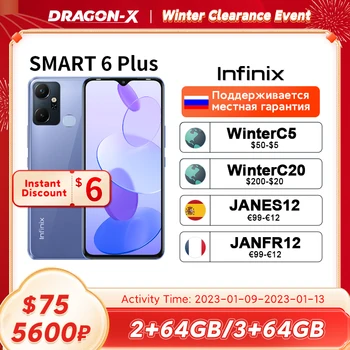 Infinix SMART PLUS 6 X6823C Глобалната версия на 5000 mah Батерия 6,82 