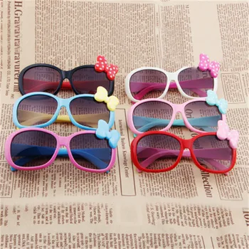 детски слънчеви очила с кошачьим око за момчета и момичета, новост 2018 г., висококачествени модни маркови детски слънчеви очила с лък, цветни детски очила с UV400