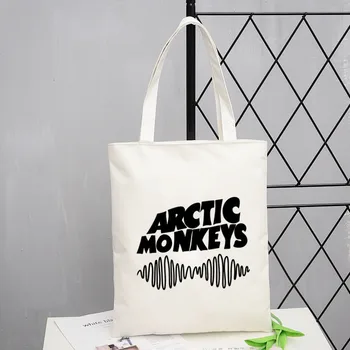 Arctic Monkeys Звукова Вълна Рок Група Пазарска Чанта Еко Платно Купувач Bolsas De Tela Чанта За Пазаруване За Многократна Употреба Саколы