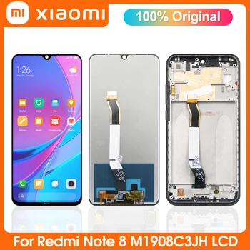Оригиналът на Екрана За Xiaomi Redmi Note 8 LCD дисплей с Рамка, Сензорен дисплей, Дигитайзер, Монтаж, Подмяна За Note8 M1908C3JH