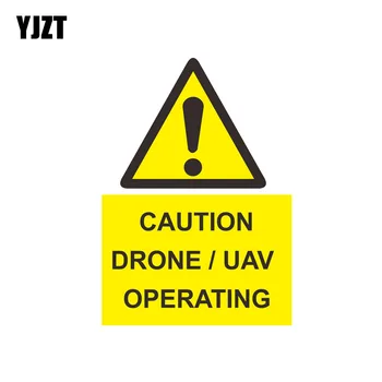 YJZT 12,7 см * 18 cm Предупреждение за опасност Безпилотни Летателни апарати/Безпилотни Летателни апарати Управление на Стикер на колата Самоличността на PVC Стикер 12-0387