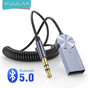 KUULAA Aux Bluetooth Адаптер Ключ Кабел За Автомобил с 3.5 мм Жак Aux Bluetooth 5,0 Приемник, Говорител Аудио Музика Безжичен Предавател