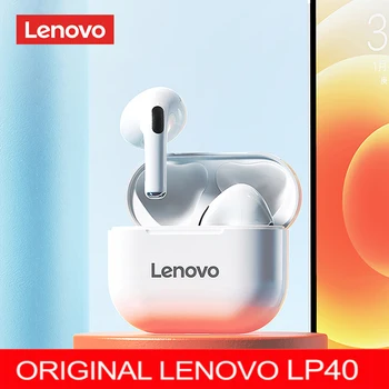 Оригинални Слушалки Lenovo LP40 Pro TWS Безжични Bluetooth 5.1 Спортни Слушалки с Шумопотискане Сензорно Управление 500 ма 2022 Новост