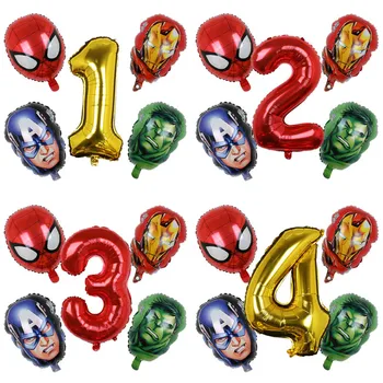5шт Marvel Spiderman Капитан Америка Балони На Рожден Ден 32 