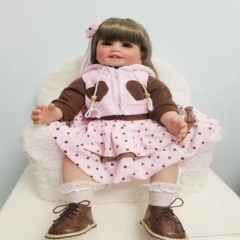 Нова Кукла Reborn Бебе С Покритие От Мек Силикон За Тялото, Играчка За Момичета С Дълги Коси За Продажба, Най-Добрият Подарък За Рожден Ден За Дете