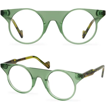 Кръгли Рамки За Очила За Жени, Персонални Ацетатное Дизайнерско Луксозно Декоративно Стъкло Gafas Hombre