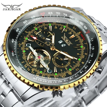 JARAGAR Tourbillon Ръчни Часовници за Мъже с Автоматични Механични Военни Мъжки Часовник Календар Многофункционален Най-добрата Марка на Луксозни Reloj