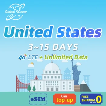 Предплатена СИМ-карта в САЩ, Карта на данни на AT & T на T-Mobile, сим-карта на САЩ за пренос на данни, карта за данни неограничен 4G интернет тарифен план