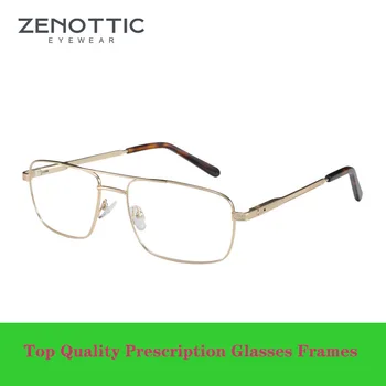 ZENOTTIC Дизайн Мъжки слънчеви Очила От Титанова Сплав Дограма Модерен Мъжки Квадратни ултра-леки Очила За Късогледство Рецепта