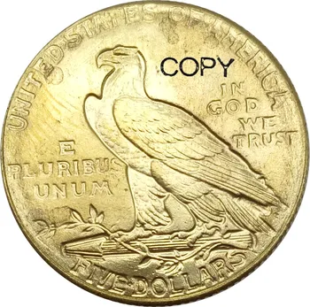 Главата на Индианците от Съединените Щати с 5 долара в Злато 1929 Месингови Копирни монети