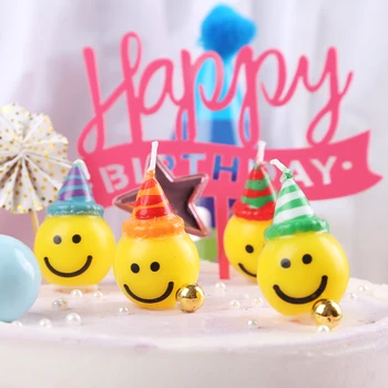 Сладък Усмивка Торта За Рождения Ден На Художествена Свещ Сватба Парти И Декоративни Свещи На Тортата Cupcake Topper Вечерни Аксесоари За Украса На Тортата