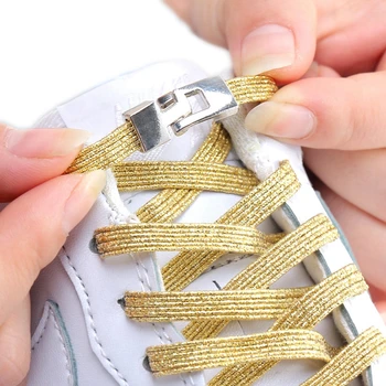 Нови Еластични Връзки за обувки, Модерни метални ремък с кръстосан ключ, на Обувките без вратовръзка, са Подходящи за всички видове обувки, детски възрастни плоска мързелив шнур