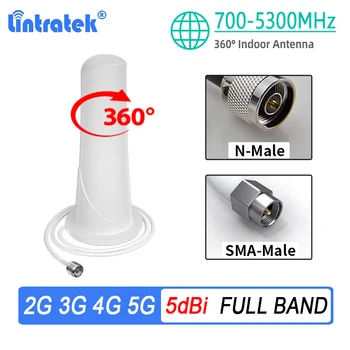 Lintratek 2G, 3G, 4G 5G 360 ° Ненасочена Столбчатая Антена 5dBi за помещения 700-5300 Mhz за GSM Усилвател на Сигнала на Клетъчната Комуникация Усилвател на Повторител