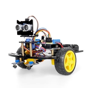 2WD Умен Робот Автомобилен Комплект За Програмиране на Arduino Uno R3 Пълен Комплект на Роботиката с ултразвукова Функция за проследяване на линията на Основен Робот