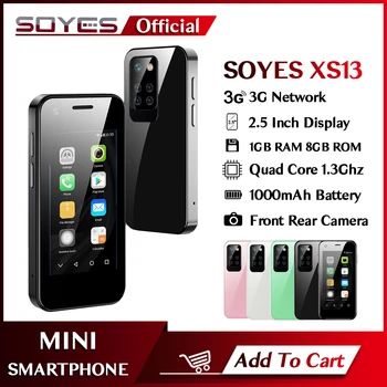 SOYES XS13-Mi 2,5-инчов Мобилен телефон Android, 3G WCDMA с две SIM-карти, слот за карта памет, 5-мегапикселова камера, магазин Google Play, Мини-сладък смартфон
