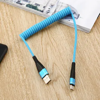 USB-C Тип C Кабел Спирално Навити Пружини Тип C Мъжки Удължител за Кабел За Синхронизация на Данни, Зарядно Устройство Тел Кабел За Зареждане