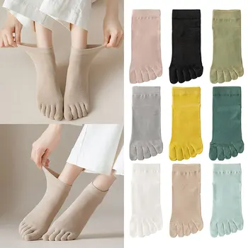 Дамски чорапи с пет пръста, 1 чифт Едноцветни чорапи със забавна Пръсти, Пантофи За Момичета, Женски Ски Невидими секси Чорапи в стил Харадзюку, Лолита