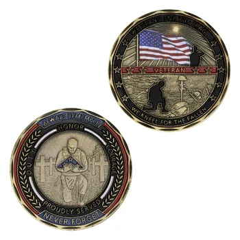 Ветеран На Знамето На Съединените Американски Щати Предизвикателство Монета Винаги Помнете Военен Пенсионен Подарък Бронзова Златна Възпоменателна Монета