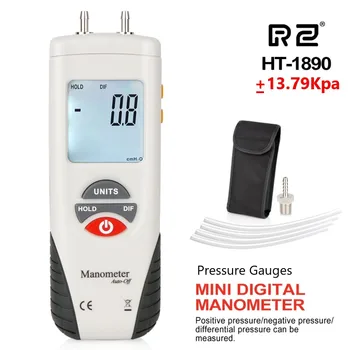 RZ Цифров Манометър, Датчик за налягане на въздуха, Измерване на Разликата в налягането на Въздуха Сензор за Задържане на данни Medidor Presion +/-13,79 Kpa HT1890 LCD ДИСПЛЕЙ