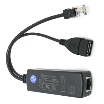 DSLRKIT Активен PoE Сплитер 48 до 5 5,2 В 2.4 A USB TYPE A Женски 802.3 af за таблет