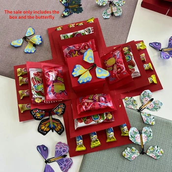 Магическа Летяща Пеперуда Взрив Подарък Кутия Играчка-Изненада със Знак Пеперуди Коледен Подарък Предпочитан Ластик Ведьмак