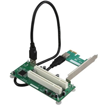 Тенис на адаптер PCI-Express PCI-E за PCI адаптер, Pcie за разширителни карти с два слота Pci USB 3.0 Конвертор на допълнителни карти