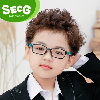 SECG Детски Рамки За Очила Силиконы Меки TR90 детски Очила По Рецепта на Оптични Рамки За Очила Защита от падане на Налягане